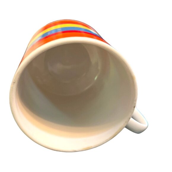 Vtg Discotheque Japan Pedestal Mugs Retro Striped Mugs - Picture 5 of 5